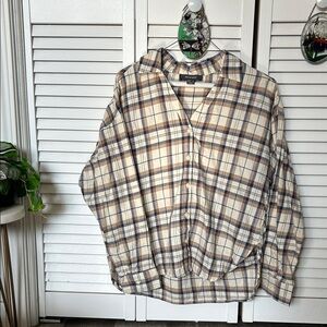 Plaid Button-Up Shirt